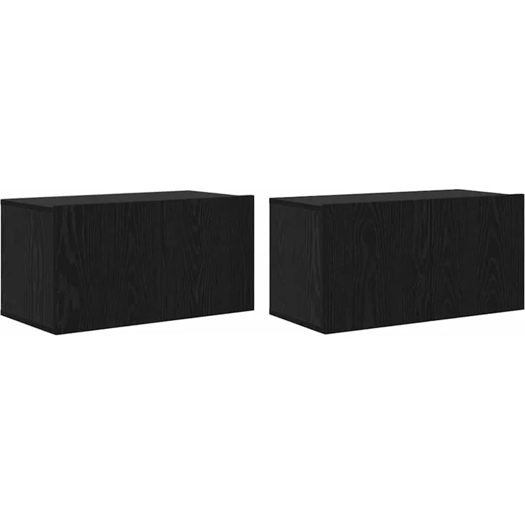 vidaXL TV-Schrankset Wandmontiert Schwarz Eichen-Optik Holzwerkstoff 3393352 – Bild 5