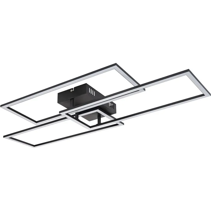 LED Deckenleuchte, schwarz-weiß, Fernbedienung, L 90 cm