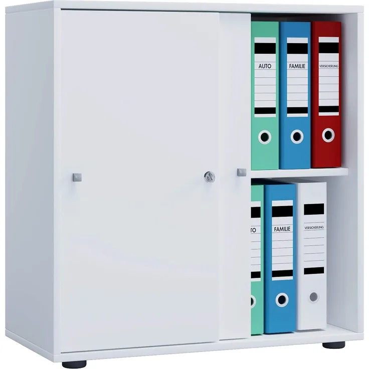 VCM Büroschrank Lona 913947 Grau B. 70 x H. 73 x T. 37 cm