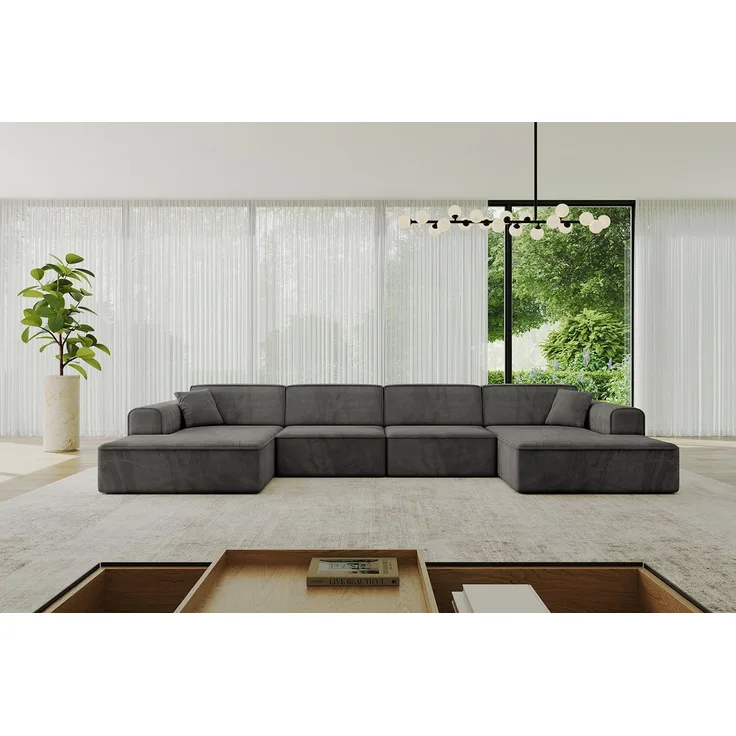 ALTDECOR Wohnlandschaft IREA-U2-v3, Sofa Praktische Bequeme Funktionsecke Couch U-Form Eckcouch, Corner Sofa U-Form Vielseitige Sofa Wohnlandschaft Wohnzimmer