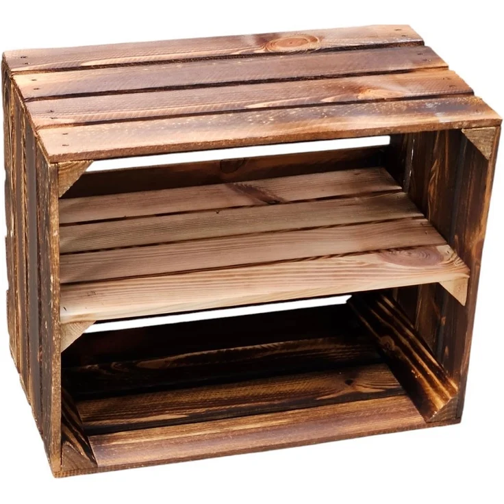 Obstkisten Weinkisten Holzkisten Kisten Geflammt 50 x 40 x 30cm 4er Set – Bild 10