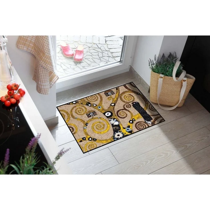 Salonloewe Fußmatte Fußmatte 50x75 Klimt Lebensbaum beige, Eingangsmatte normal, Höhe: 500 mm – Bild 2