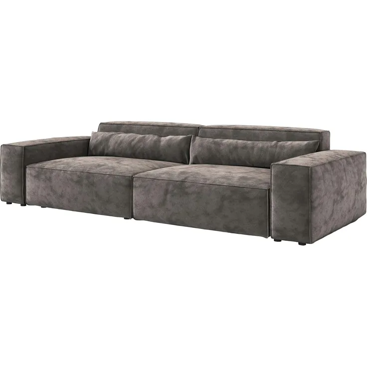 Big-Sofa Sirpio XL 270x130 cm Mikrofaser Khakibraun