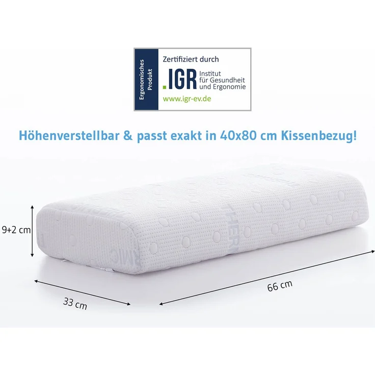 Third of Life 'Hadar' Kopfkissen, Visco-Schaumkern weiss, 40x80 cm – Bild 7