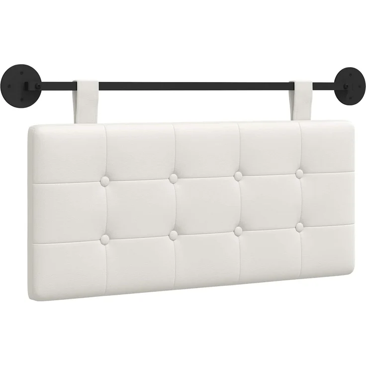 vidaXL Hängendes Kopfteil Weiß Kunstleder 5 x 100 x 55 cm (Art-Nr 42031884) – Bild 2
