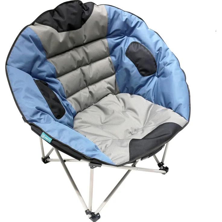 Homecall Klappbarer Camping-Mondsessel, XXL - (Grau/Blau), Faltbar
