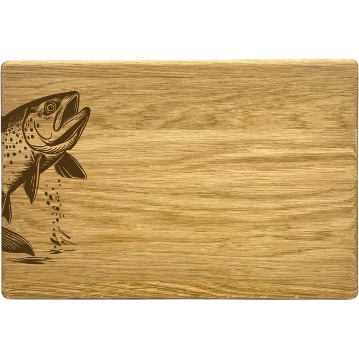 Camolo Frühstücksbrett Vesperbrett Fisch aus Eiche 300 x 200 x 15 mm, Holz – Bild 2