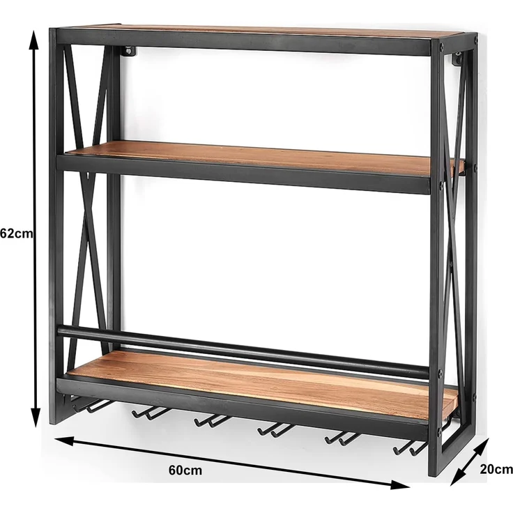 Kobolo Regal Wandregal SYRAH aus Metall und Mangoholz – Bild 8