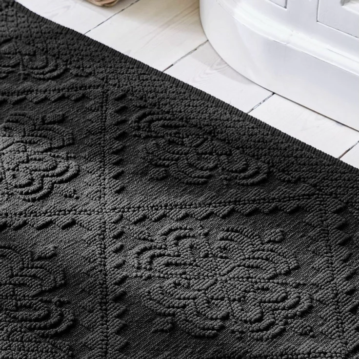 Mirabeau Badematte Badematte Mivorex schwarz, Höhe 60.0 mm, 100% Baumwolle, stilvolles Interieur, Baumwoll-Jacquard, Angenehm weich – Bild 3