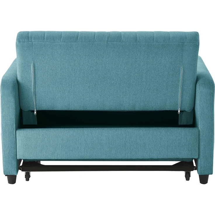 ZUBALIYA Sofa 166x95 cm, mit Ausziehbett, mit breiten Armlehnen, mit Schaumstoffpolsterung, ohne aufwendige Montage, Natur – Bild 17