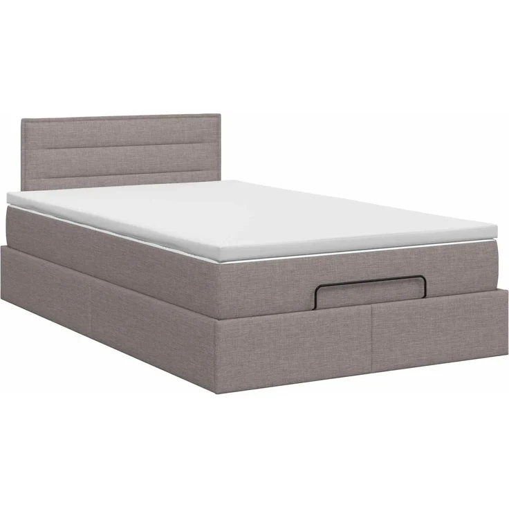 vidaXL Ottoman Bett mit Matratze mit Kopfteil Taupe 120 x 200 cm Stoff 3456237 – Bild 8