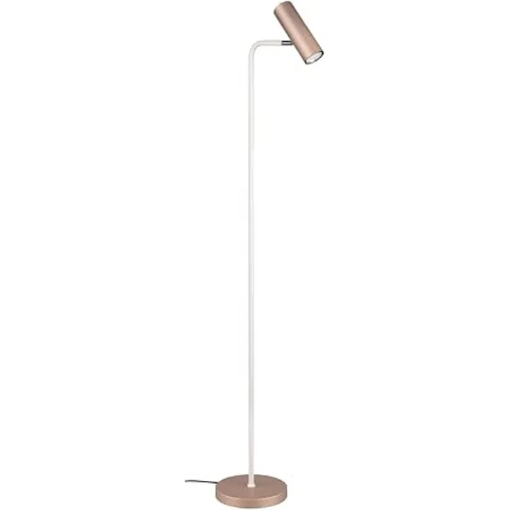 Leselampe MARLEY Metall Coffee / Weiß, Spot schwenkbar, Höhe 151cm