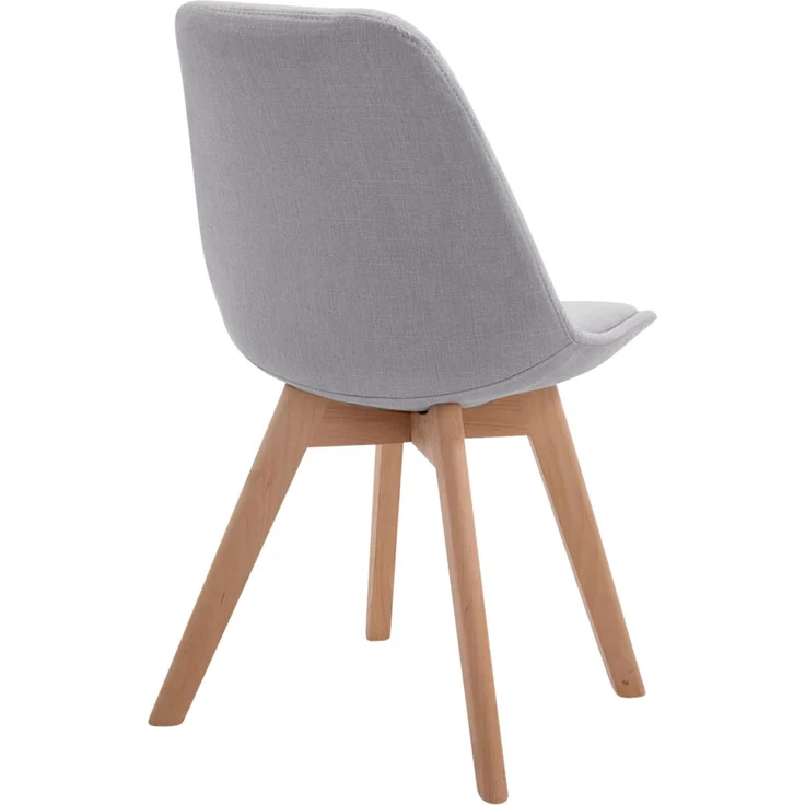Besucherstuhl LAGOS - Stoff Grau 48x55x84 cm Hellbraun | Besucherstühle Konferenzstuhl Wartezimmerstuhl Bürostühle Bürostuhl Konferenzraum Wartezimmer – Bild 3