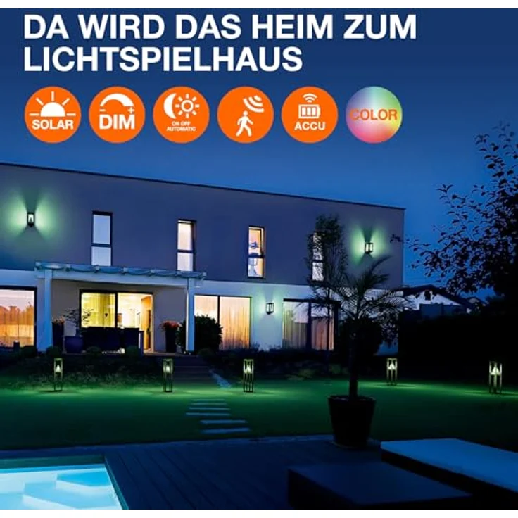 Osram ENDURA Style Oval Solar-Wandleuchte, kaltweißes Licht (4000K), integrierter Sensor, ohne Strom nutzbar, lange Batterielaufzeit: 30 Mal 60 Sekunden im PIR Modus, Schutzklasse IP44, schwarz – Bild 7