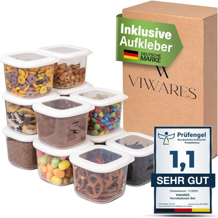 Viwares Vorratsdosen mit Deckel Luftdicht, 12er Vorratsbehälter Set BPA-Frei, Vorratsdose zur Müsli Mehl Aufbewahrung Küche, Praktische Organizer Küche, Frischhaltedosen für Lebensmittelaufbewahrung