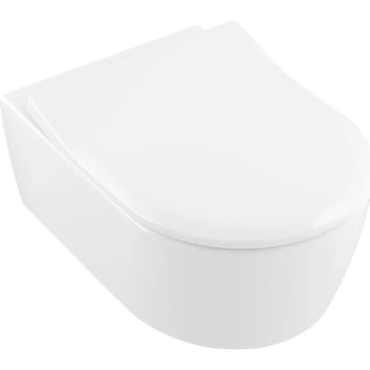 Villeroy & Boch Avento SlimSeat WC-Sitz - Toilettendeckel mit Absenkautomatik - Abnehmbarer, bruchsicherer Toilettensitz aus Duroplast - Ersatzteil - Klodeckel in D-Form - Weiß Alpin, glänzend – Bild 5