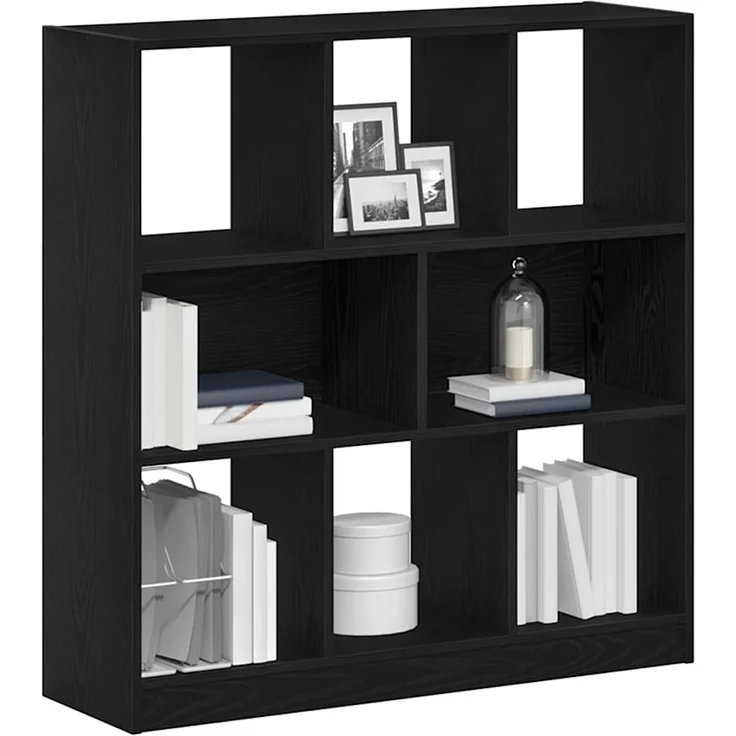 vidaXL Bücherregal Schwarz Eichen-Optik 97,5x29,5x100 cm Holzwerkstoff 862403 – Bild 3