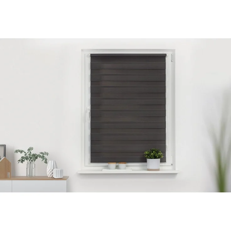 Lichtblick Sonnenschutzsysteme GmbH Doppelrollo Kopenhagen 50 cm x 150 cm (BxL) Anthrazit modernes Duo Rollo; Klemm- und schraubbar; Lichtdurchlässig und blickdicht – Bild 2