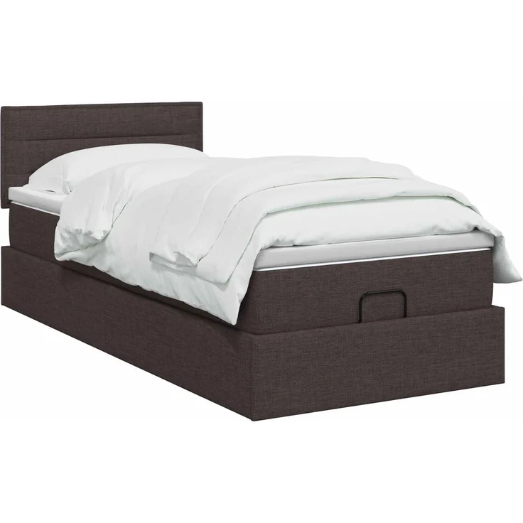 vidaXL Ottoman-Bett mit Matratze und LED Dunkelbraun 100 x 200 cm 3456804 – Bild 3