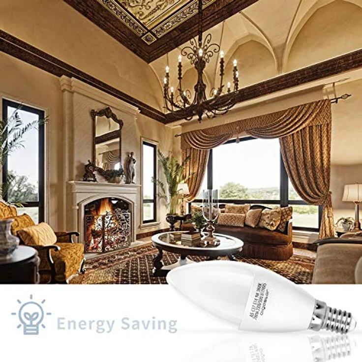 Aigostar LED Glühbirne E14 C37, 9W Warmweiß 3000K, 840 Lumen, 260° Abstrahlwinkel, 5 Stück – Bild 2