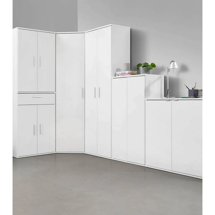 mokebo® Mehrzweckschrank 60cm Breite mit Einlegeböden 'Der Lange' moderner Aktenschrank in Weiß aus Holz, Schrank & Haushaltsschrank | 60 x 180 x 34 (B/H/T in cm) – Bild 3