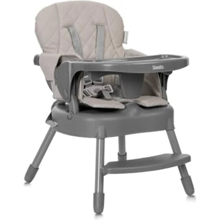Lorelli Kinderhochstuhl Vanilla 3 in 1 Kinderstuhl, Tablett, Fußstütze, Gurt beige – Bild 4