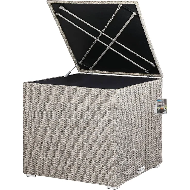 Casaria Auflagenbox, 318 L mit Deckel 75x75x70cm Wasserdicht Gasdruckfeder Garten