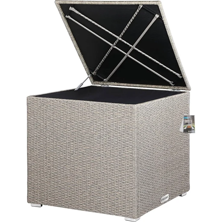 Casaria Auflagenbox, 318 L mit Deckel 75x75x70cm Wasserdicht Gasdruckfeder Garten