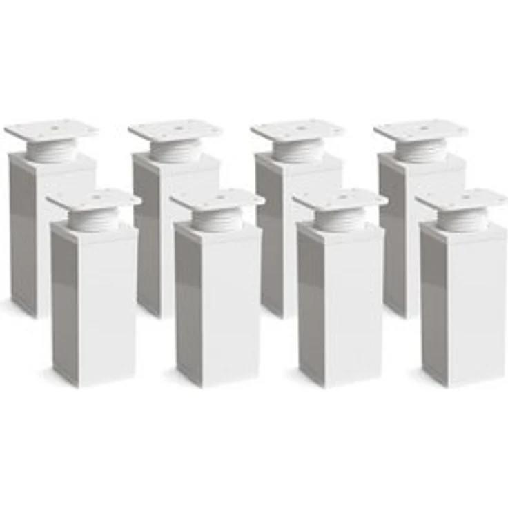 sossai® Möbelfuß Design-Möbelfüße, 4er & 8er Set, höhenverstellbar MFV1, Farbe: Weiß, (8-St), Farbe: Weiß – Bild 6