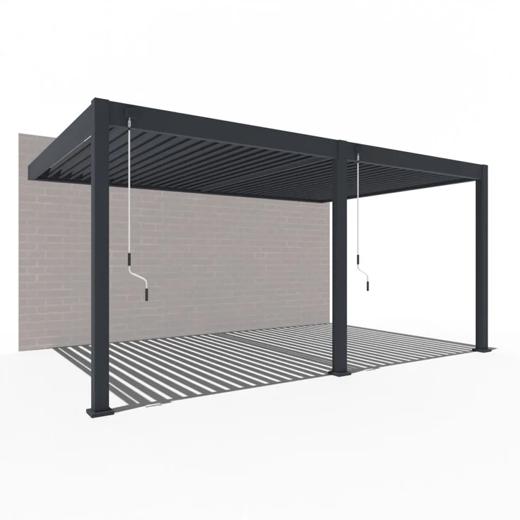 Weide Deluxe | Wand Pergola | Voll Aluminium | 3,6 x 5,3 M | Lamellendach anthrazit – Bild 1