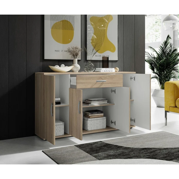 moebel-dich-auf Kommode LILLY 13 (in verschiedenen Farben, 1 Schubkasten + 4 Türen), 117 cm breit – Bild 2