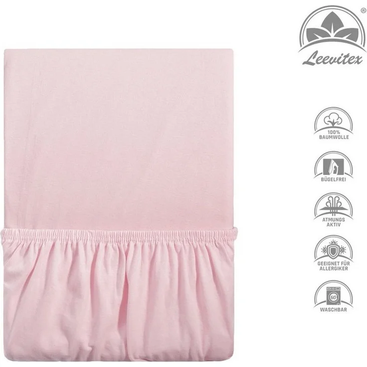 leevitex® Spannbettlaken Spannbettlaken Kinder Spannbettlaken Premium 170 g/m², Gummizug: Rundumgummizug, (1 Stück), schwer & blickdicht, 100% Baumwolle, 70 x 140 cm – Bild 2