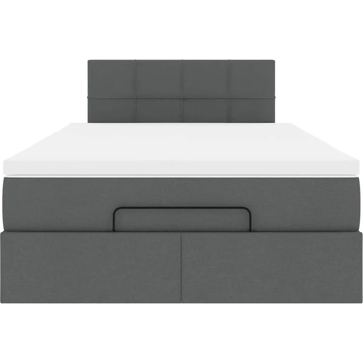 vidaXL Ottoman-Bett mit Matratze Dunkelgrau 120x200 cm Stoff 3311450 – Bild 5