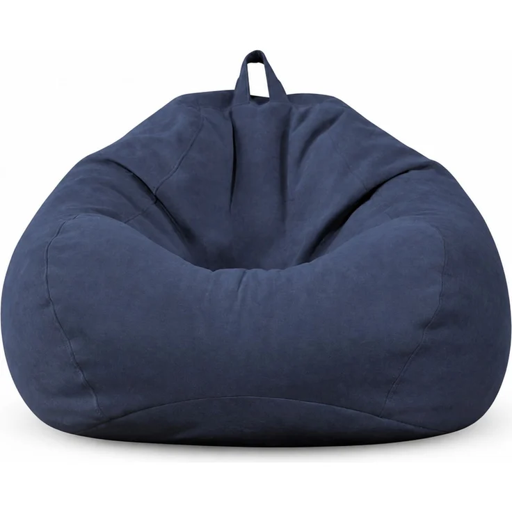 Sitzsack-Hülle ohne Füllmaterial, Marineblau, 70 x 80 cm, Stoffbezug für Innen- und Außenbereich – Bild 1