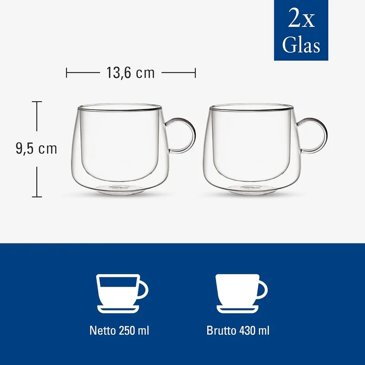 Villeroy & Boch Artesano H&C Cappuccino-Gläser 250 ml 2er Set – Bild 4