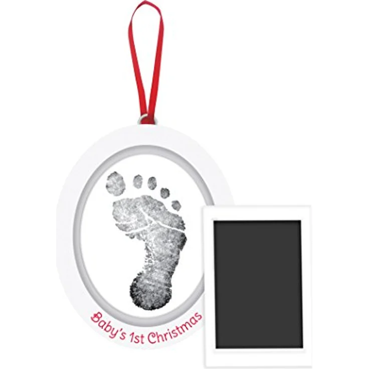 Pearhead Babyprints Newborn Baby Handprint or Footprint Double-Sided Photo Ornament with Clean Touch Ink Pad, Baby's First Christmas, 13.34 x 10.16 cm, White – Bild 3