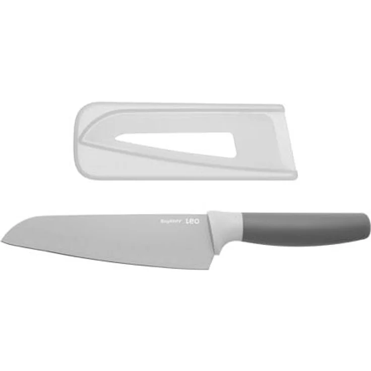 BergHOFF Leo Santokumesser mit Antihaftbeschichtung aus Keramik, mit weichem Griff, 17 cm, Edelstahl, Grau, 6,5 x 31,5 x 2 cm – Bild 2