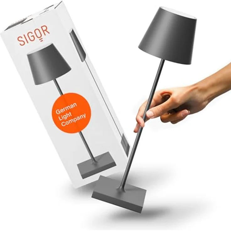 SIGOR LED Tischleuchte Akku-Tischleuchte, Dimmbar, LED fest integriert, Warmweiß – Bild 2