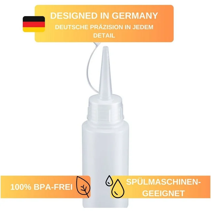 Thiru Aufbewahrungssystem 3er Set Quetschflaschen, BPA-frei und mit Verschlusskappe, (3-tlg) – Bild 1