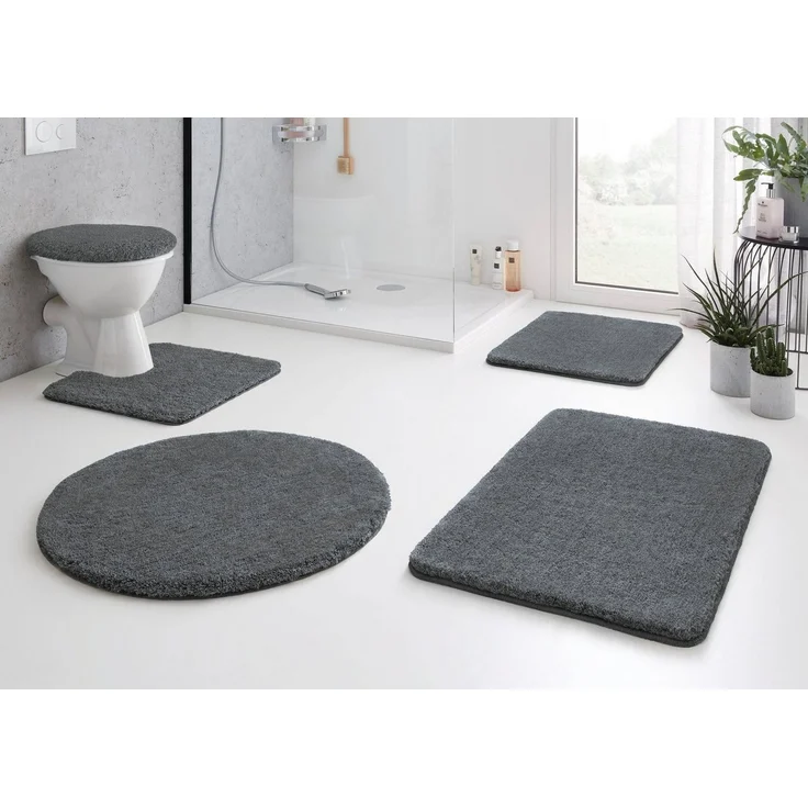 Kleine Wolke Badematte RELAX, Badvorleger, Badezimmer Teppich, Höhe 30 mm, rutschhemmend beschichtet, fußbodenheizungsgeeignet, Polyacryl, WC-Deckelbezug, WC-Deckelbezug, Badteppich, meliert, rechteckig, rund & als Set erhältlich – Bild 3