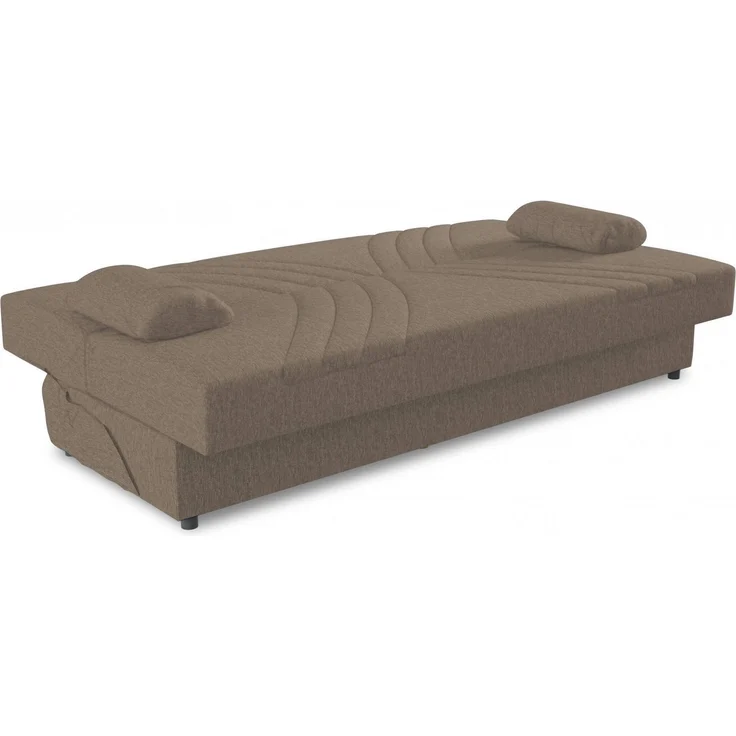 Dmora 3-Sitzer Schlafsofa Apicella, Sofa mit Stauraum und 2 Kissen inklusive, Wohnzimmersofa aus Stoff mit Klick-Klack-Öffnung, 181 x 81 x 88 cm, Beige – Bild 4