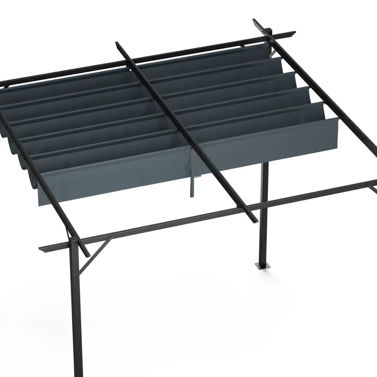 Blumfeldt Pergola 3x3 m - Wetterfestes Polyesterdach, Pulverbeschichteter Stahlrahmen, Ganzjährig Nutzbar, Einfache Montage, Modernes Design Für Garten & Terrasse – Bild 7