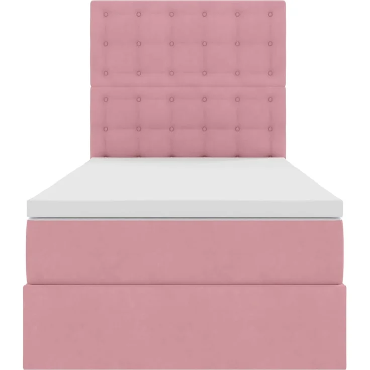 vidaXL LED-Speicherbett mit Matratze Rosa 90 x 190 cm Samt 3372758 – Bild 8