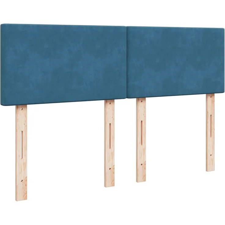 vidaXL Boxspringbett mit Matratze Blau 160x200 cm Samt 3288652 – Bild 9