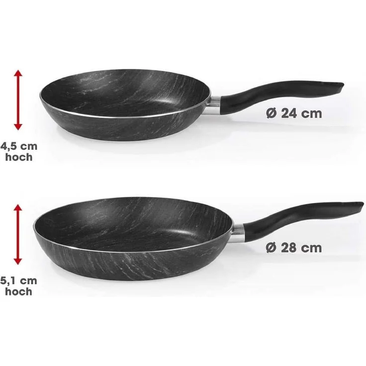 BRATmaxx | Pfannen-Set Marmor-Optik | alle Herdarten inkl. Induktion | spülmaschinengeeignet | Qualität Made in Italy – Bild 2