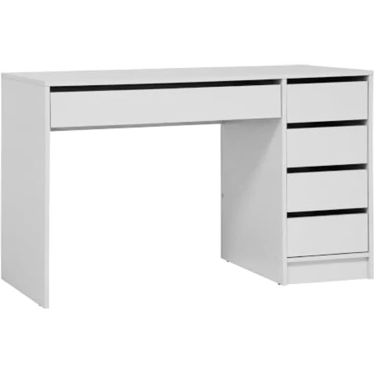 Beautysofa Schreibtisch Malta 120 cm, Funktionales Design mit Schubladen, rechts/links montierbar, Weiß oder Kaschmir, wahlweise mit oder ohne Griffe – Bild 1