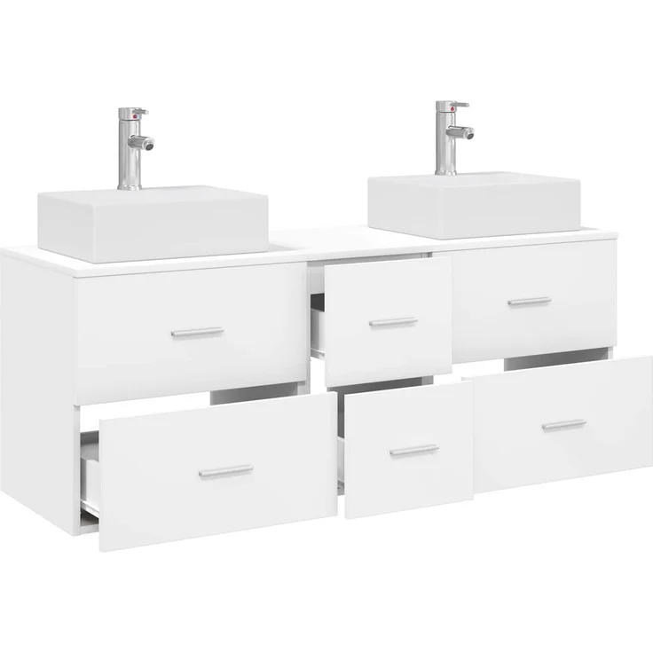 vidaXL Badezimmerschrank-Set 3 stk. Weiß 129 x 41 x 79,5 cm 3405843 – Bild 3
