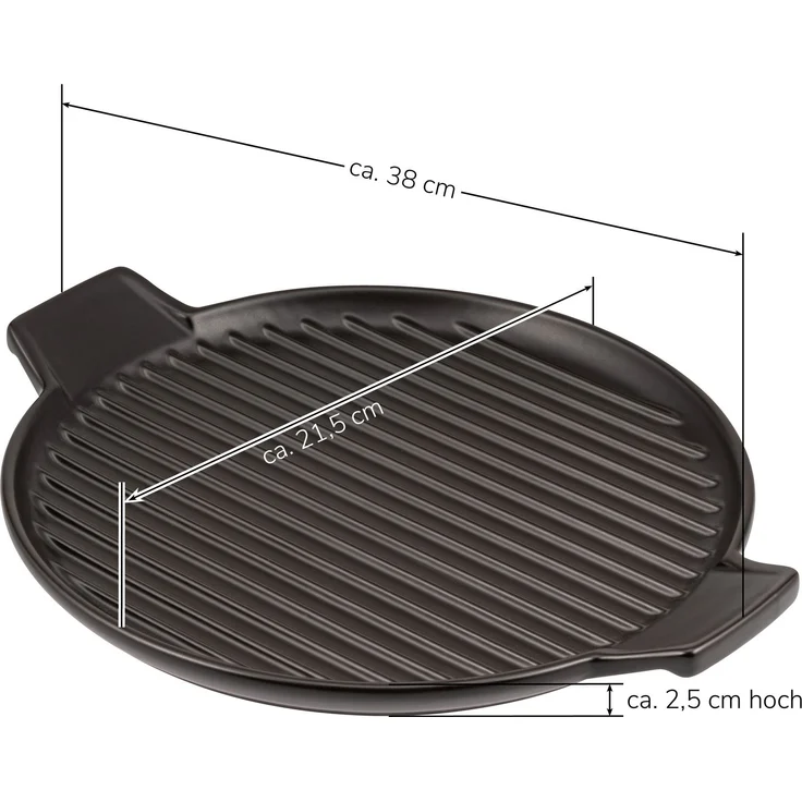 Bremermann Grillpfanne, Steingut schwarz, 38 cm – Bild 7