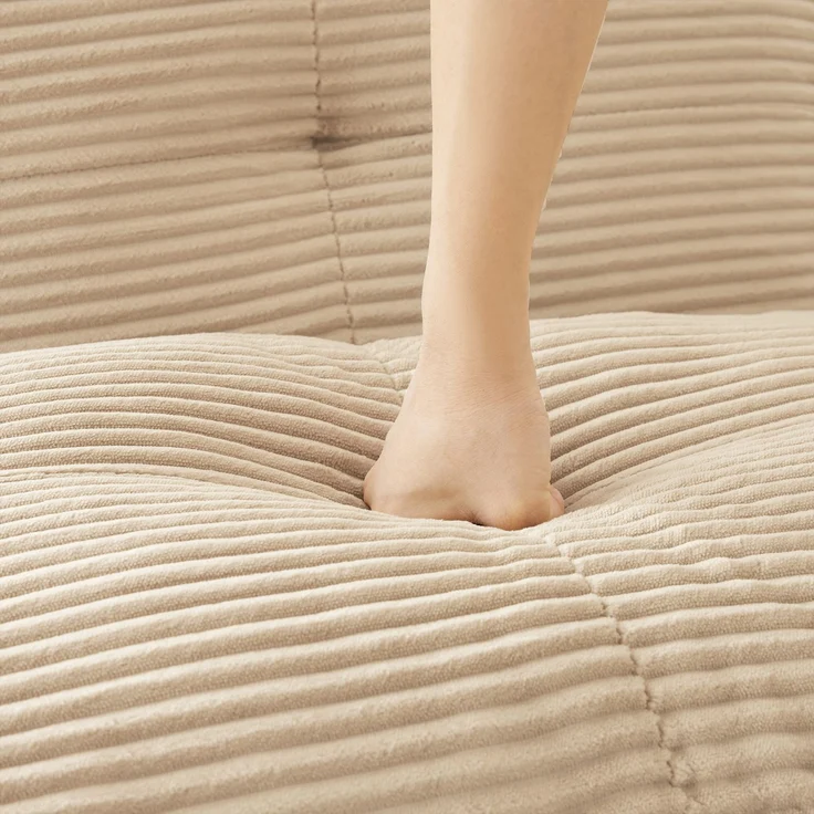 Cordelia Ottoman Corduroy -Beige--Beige--92x73x40cm--YOUDENOVA – Bild 6