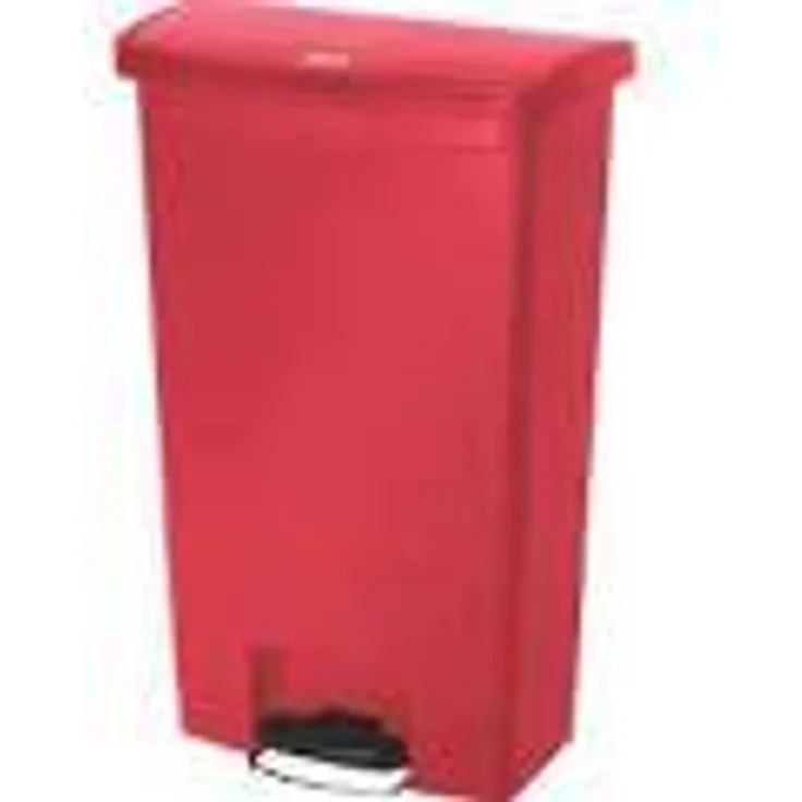 Rubbermaid Commercial Products Slim Jim 1883563 15 Litre Front Step Step-On Resin Wastebasket - Red